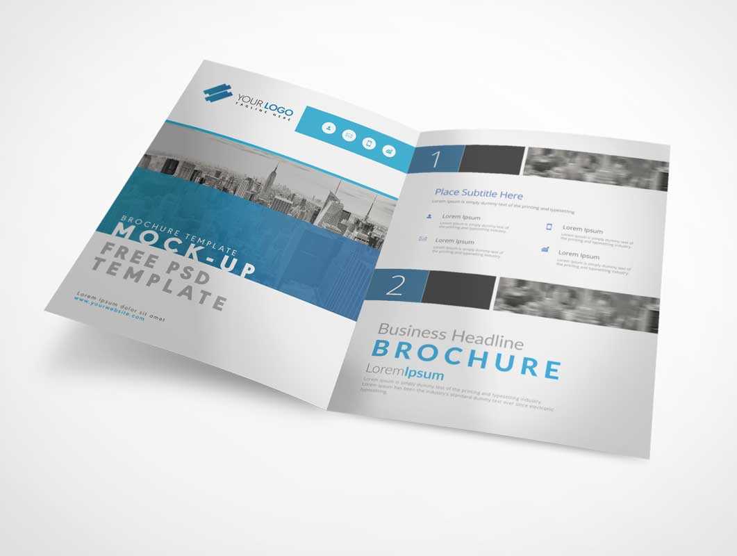 Bi Fold A4 Brochure Left & Right Panels Psd Mockup – Psd Mockups For Two Fold Brochure Template Psd