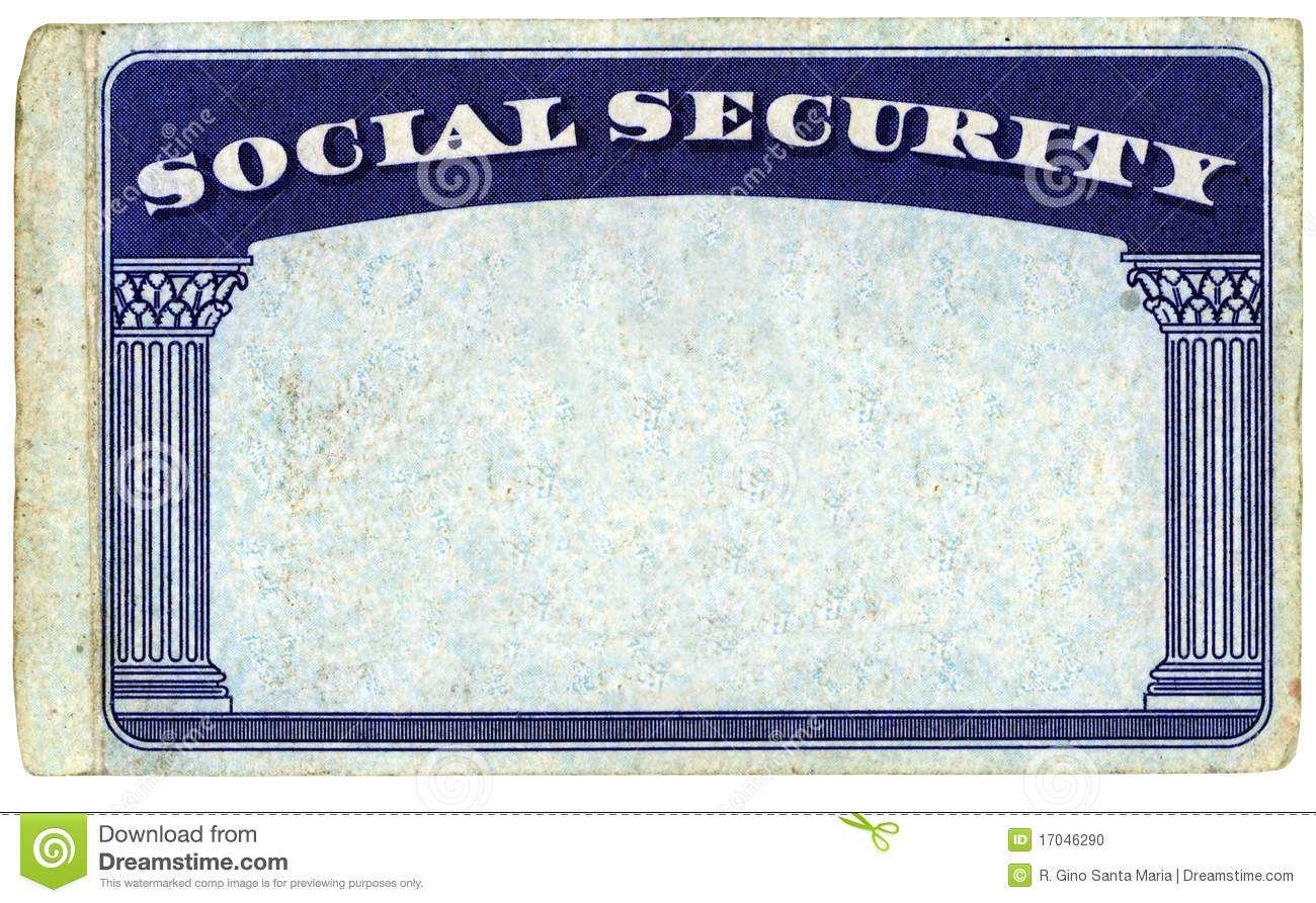 Blank American Social Security Card Stock Photo - Image Of Pertaining To Social Security Card Template Pdf