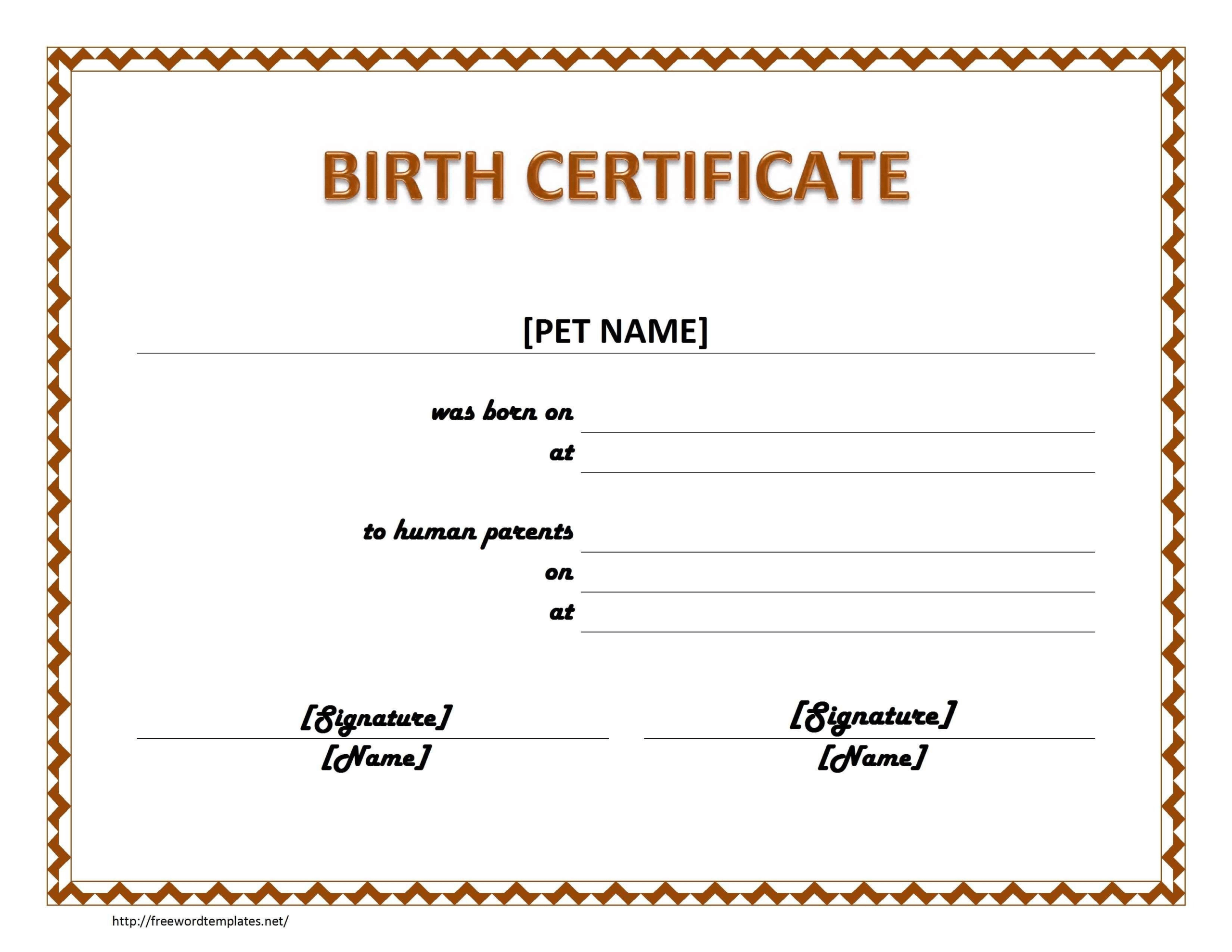 Blank Birth Certificate Template For Elements Novelty Images Within Novelty Birth Certificate Template