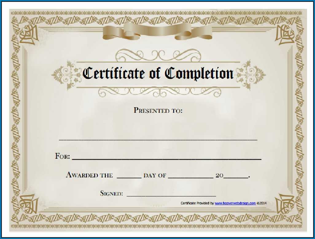 Blank Certificate Of Completion Template – Colona.rsd7 For Award Certificate Template Powerpoint