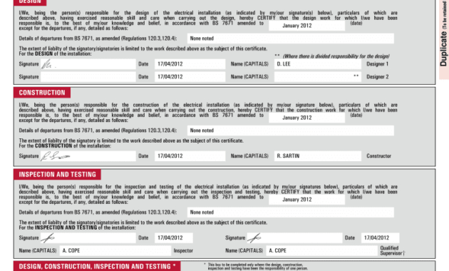 Blank Electric Safety Certificates - Fill Online, Printable pertaining to Electrical Installation Test Certificate Template