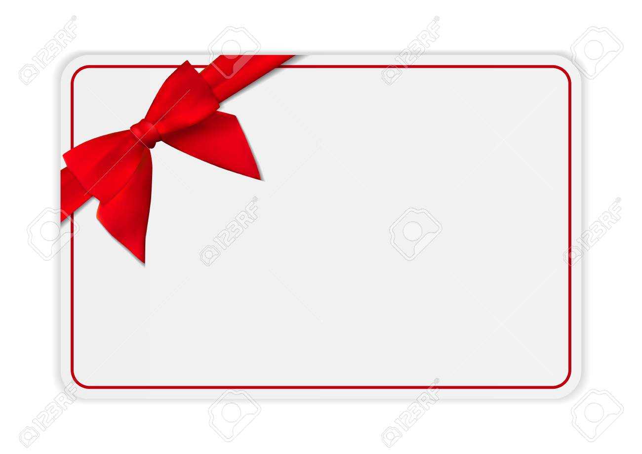 Blank Gift Card Template With Bow And Ribbon. Vector Illustration.. Within Present Card Template
