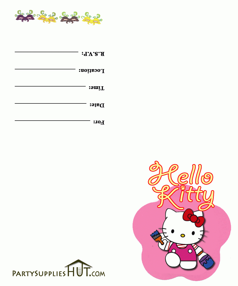Blank Hello Kitty Birthday Invitation – Free Printable Regarding Hello Kitty Birthday Card Template Free