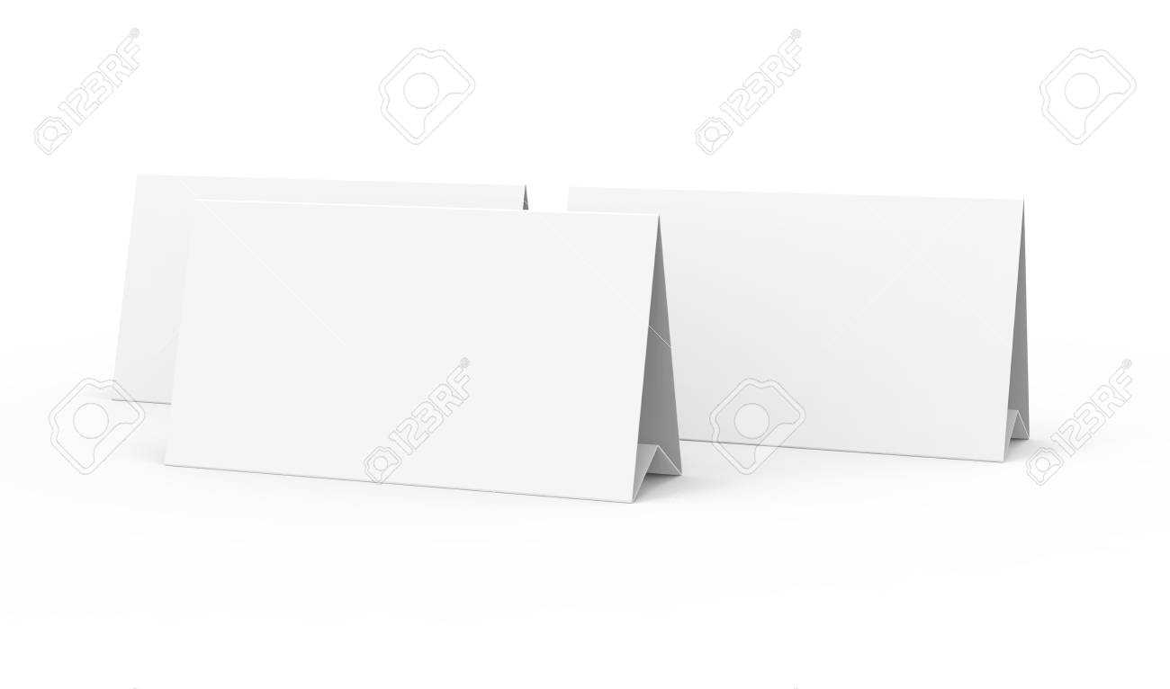 Blank Paper Tent Template, White Tent Cards Set With Empty Space.. Inside Blank Tent Card Template