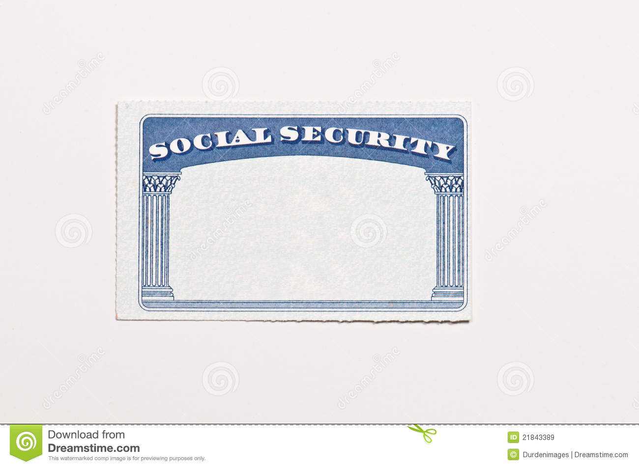 Blank Social Security Card Stock Image. Image Of Document Intended For Ss Card Template