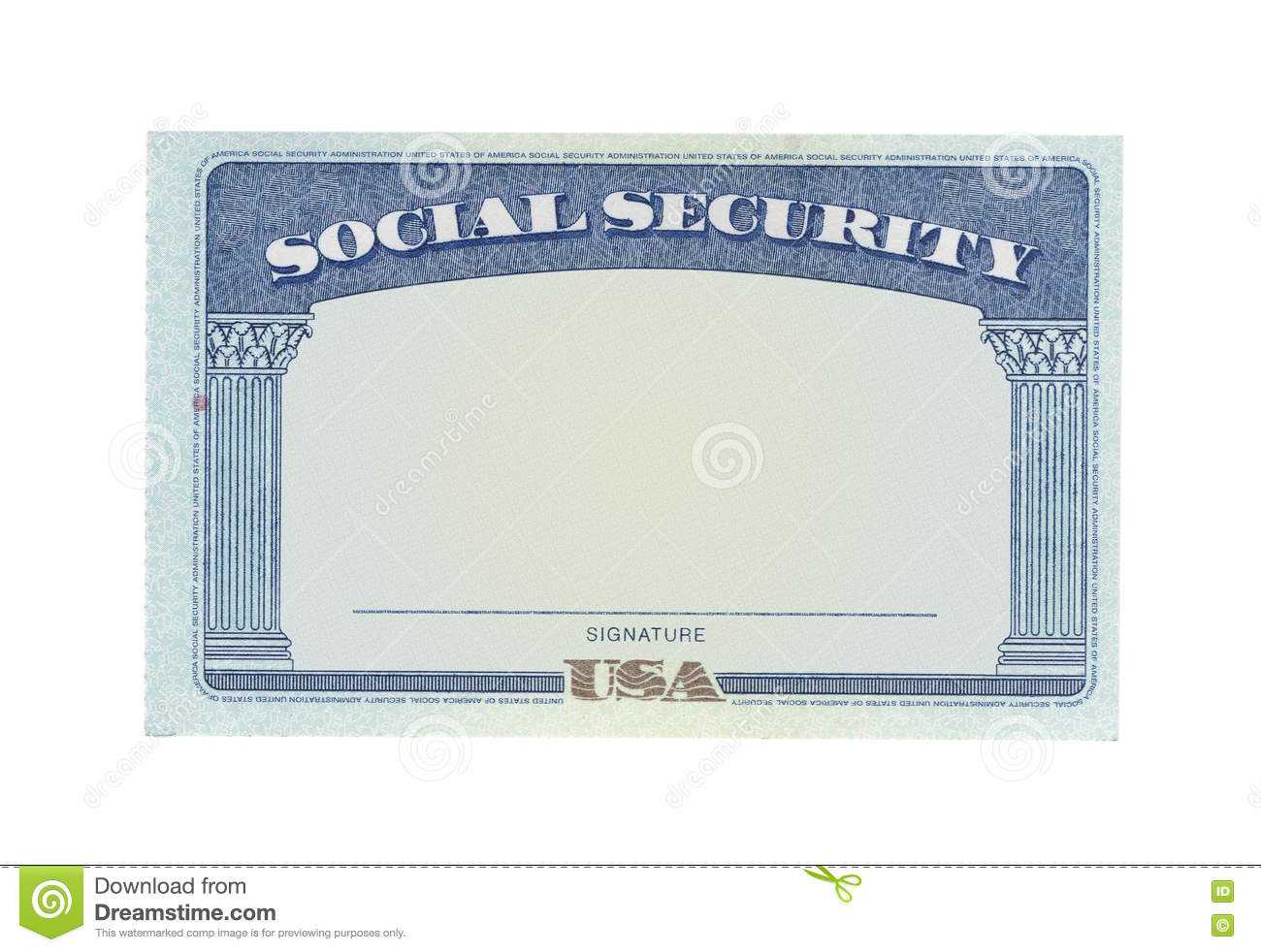 Blank Social Security Card Stock Photo. Image Of Money Inside Social Security Card Template Free