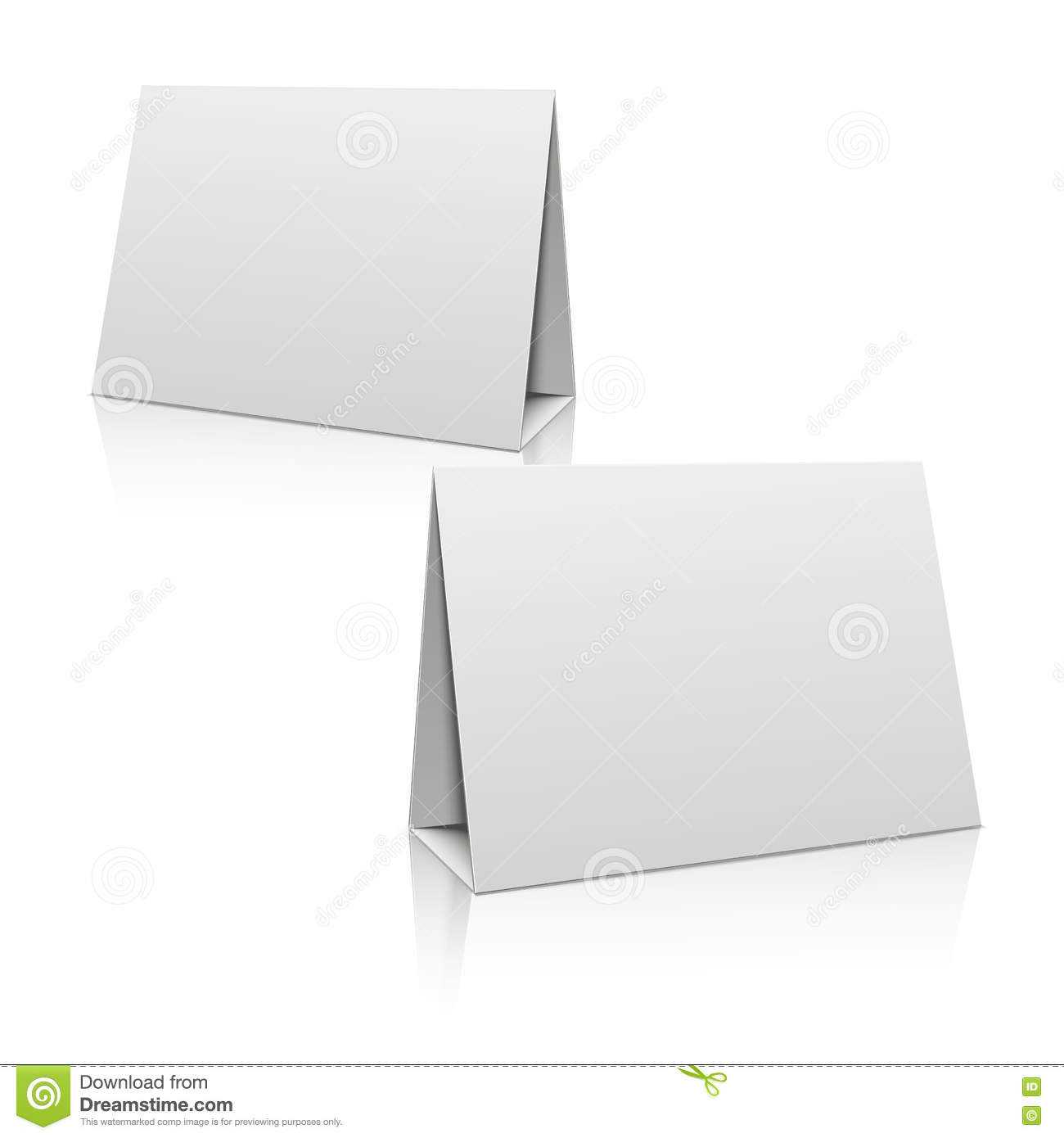 Blank White Paper Stand Table Holder Card. 3D Vector Design With Regard To Card Stand Template