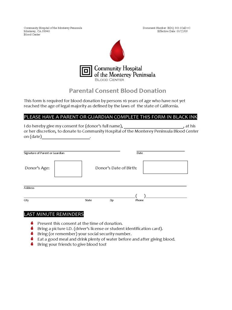 Blood Donation Form – 2 Free Templates In Pdf, Word, Excel In Donation Card Template Free