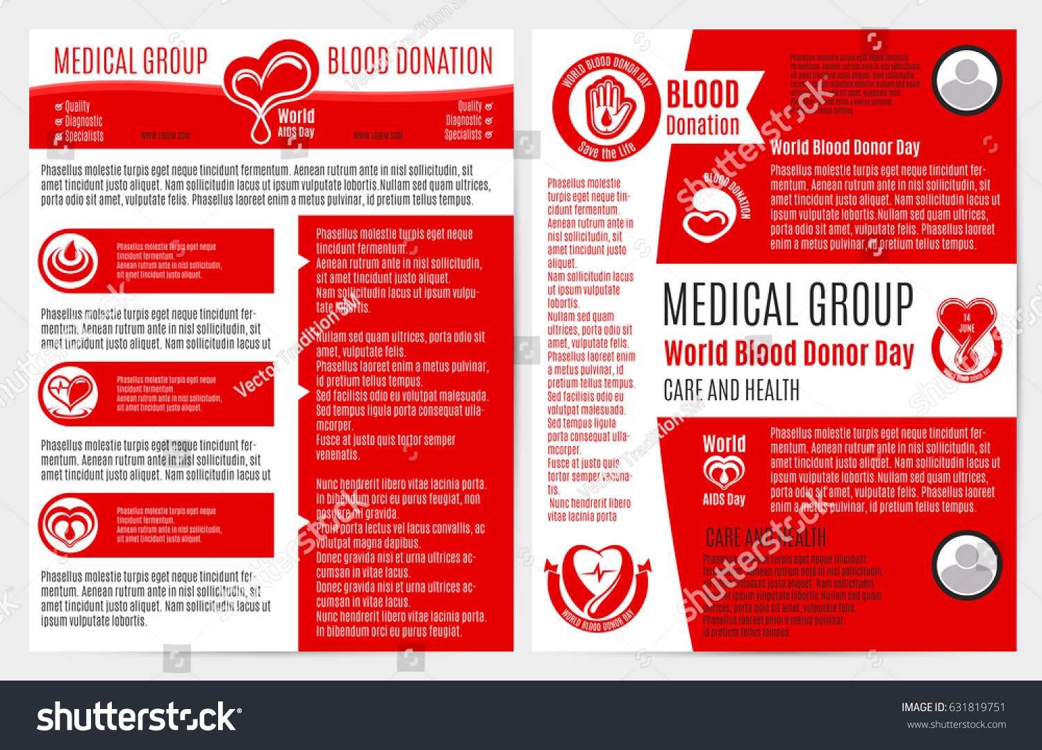Blood Donation Medical Brochure Poster Template Stock Vector In Hiv Aids Brochure Templates