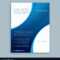 Blue Brochure Template With Curve Lines Pertaining To Technical Brochure Template