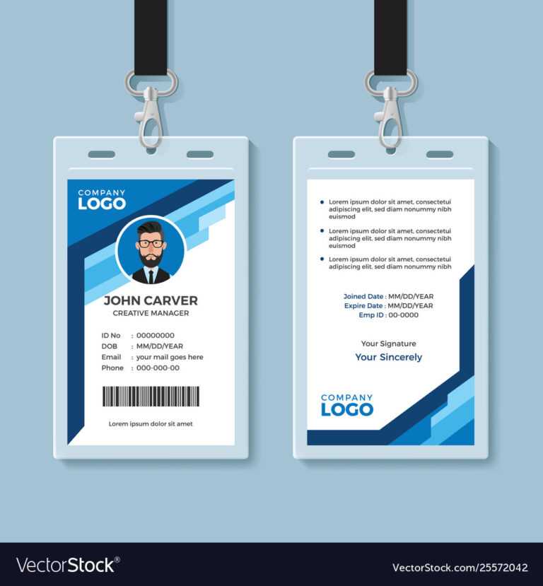 Blue Graphic Employee Id Card Template Pertaining To Id Card Template ...