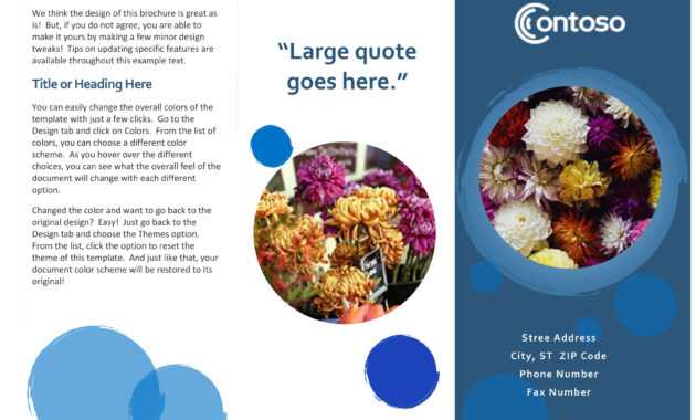 Blue Spheres Brochure throughout Office Word Brochure Template