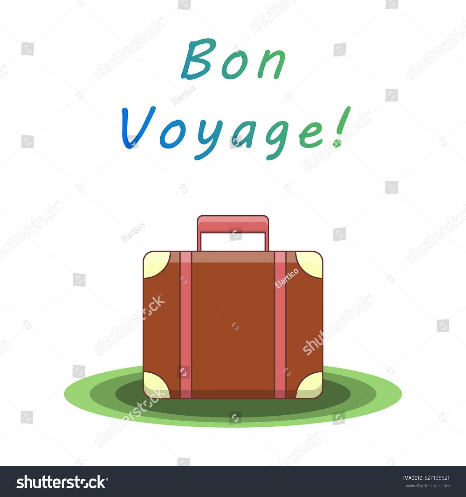 Bon Voyage Suitcase Traveling Template Card Stock Vector Regarding Bon Voyage Card Template