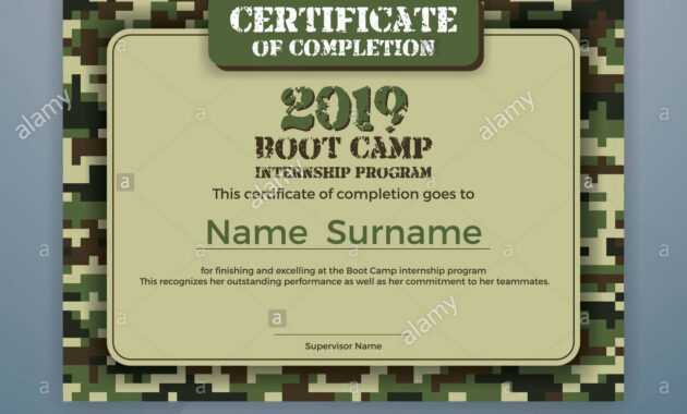 Boot Camp Internship Program Certificate Template Design throughout Boot Camp Certificate Template
