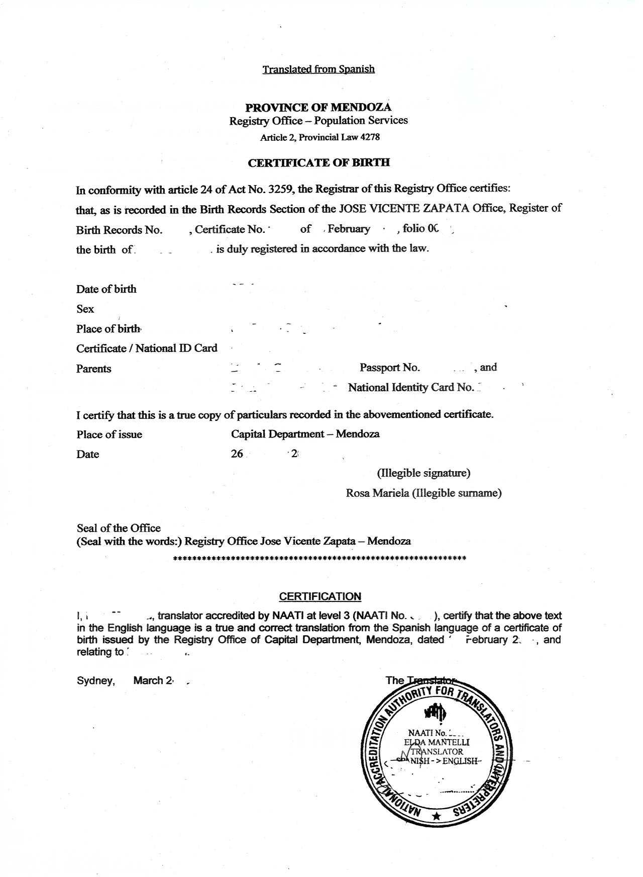 Bridginggap [Licensed For Non Commercial Use Only] / Assignments Within Mexican Marriage Certificate Translation Template