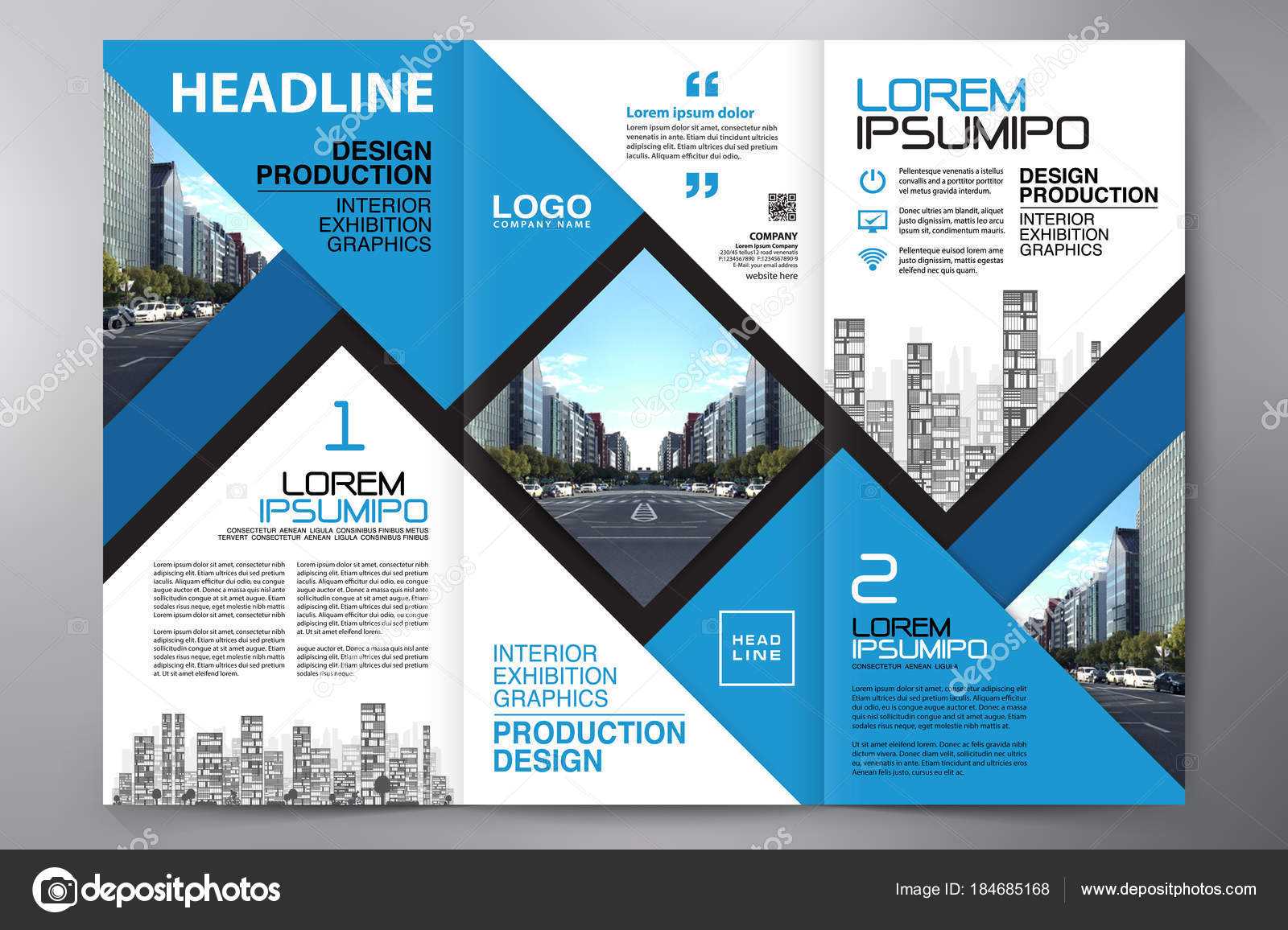 Brochure 3 Fold Flyer Design A4 Template. — Stock Vector For E Brochure Design Templates