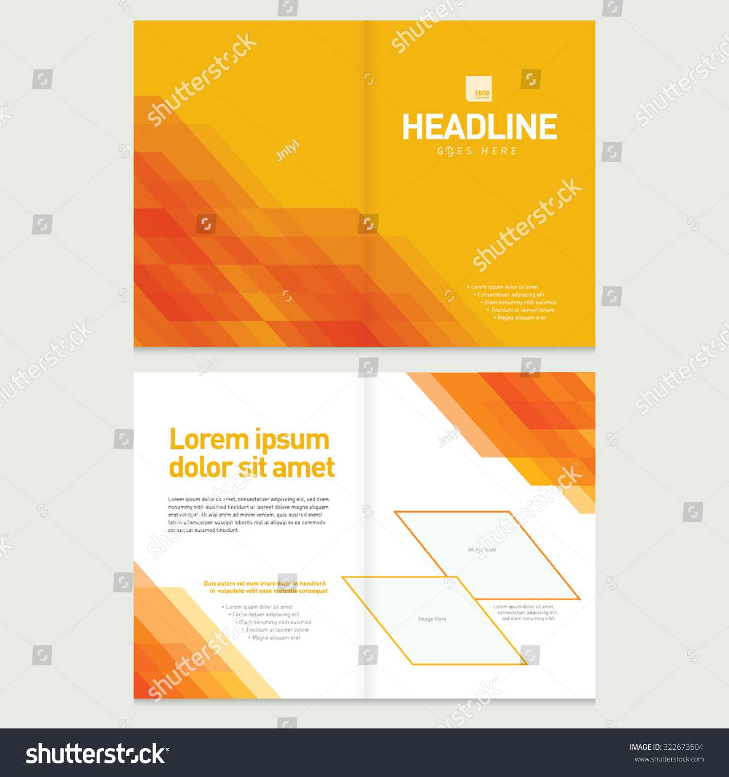 Brochure Cover Inner Pages Design Template Stock Vector Throughout Pages Business Card Template