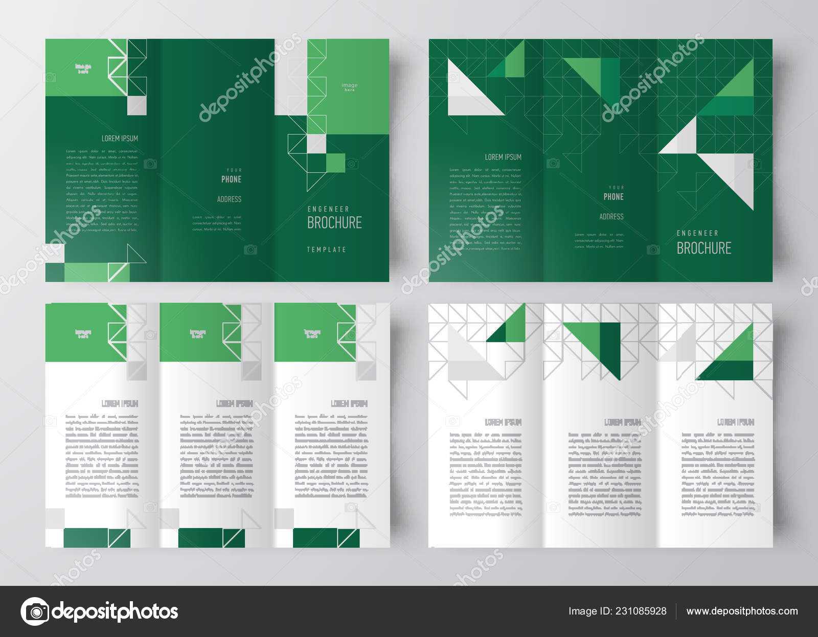 Brochure Design Template Engineering Abstract Triangles With Regard To Engineering Brochure Templates
