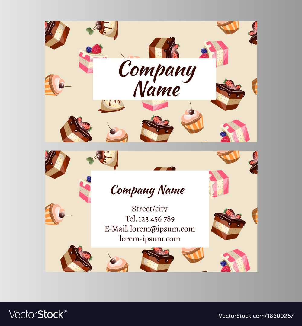 Business Card Design Template With Tasty Cakes In Cake Business Cards Templates Free