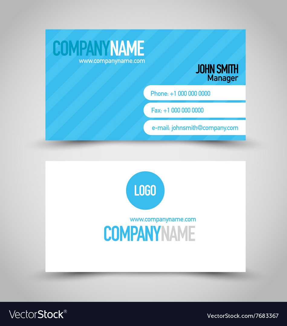 Business Card Set Template Blue And White Color Pertaining To Calling Card Free Template