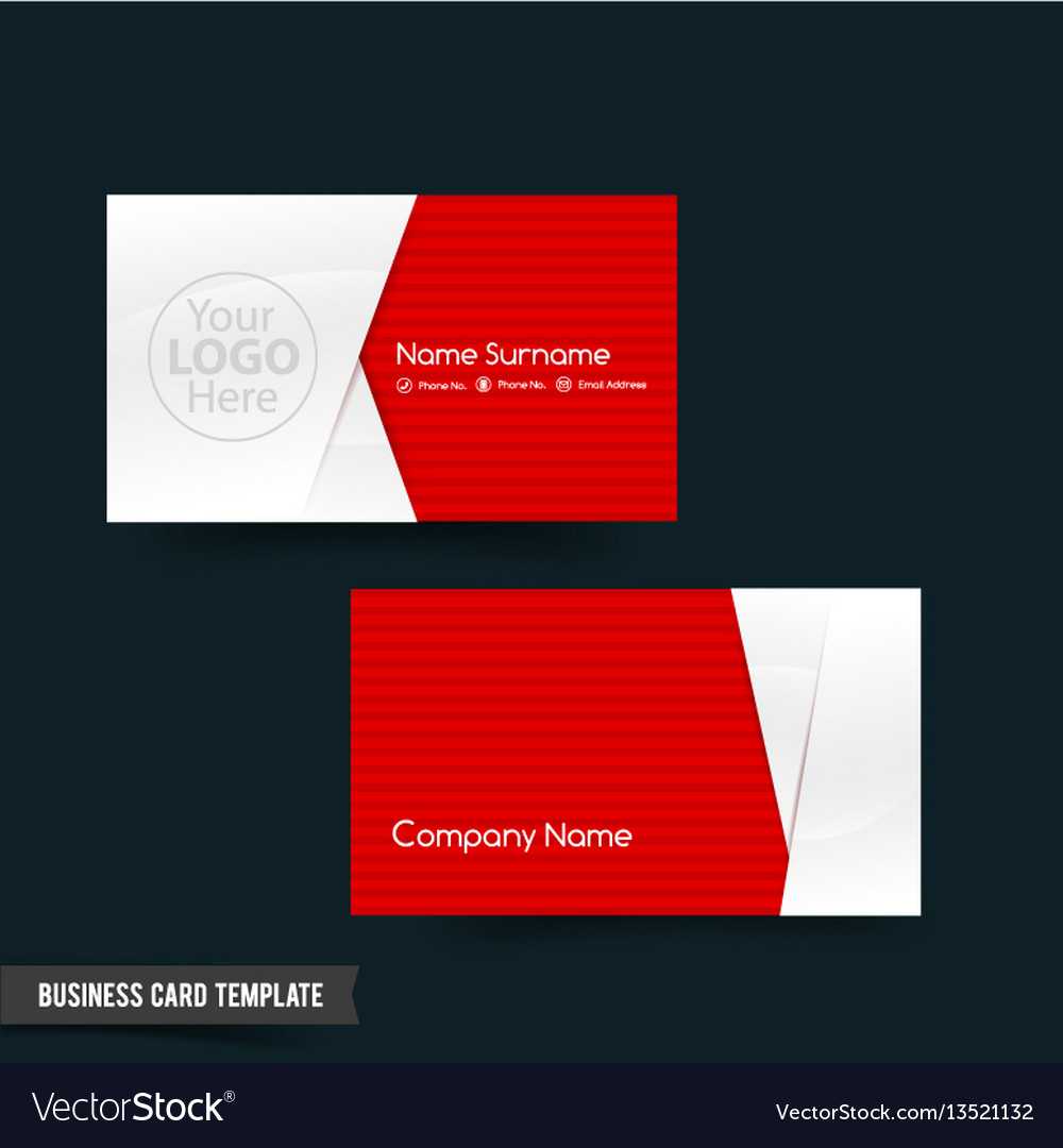 Business Card Template Set 64 Red And White Basic Throughout Call Card Templates