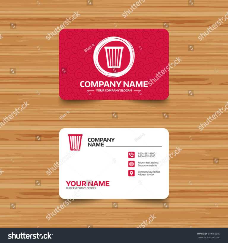 Business Card Template Texture Recycle Bin Stock Vector Intended For