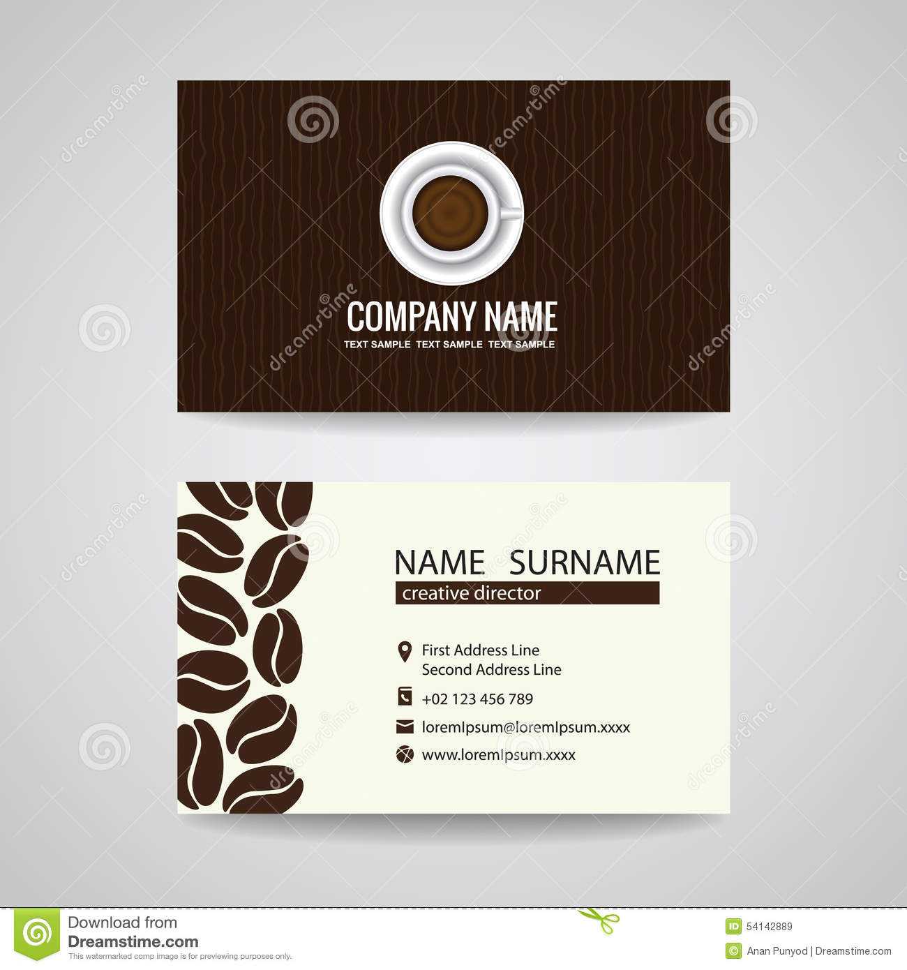 Business Card Vector Graphic Design , Coffee Cup And Coffee Pertaining To Coffee Business Card Template Free