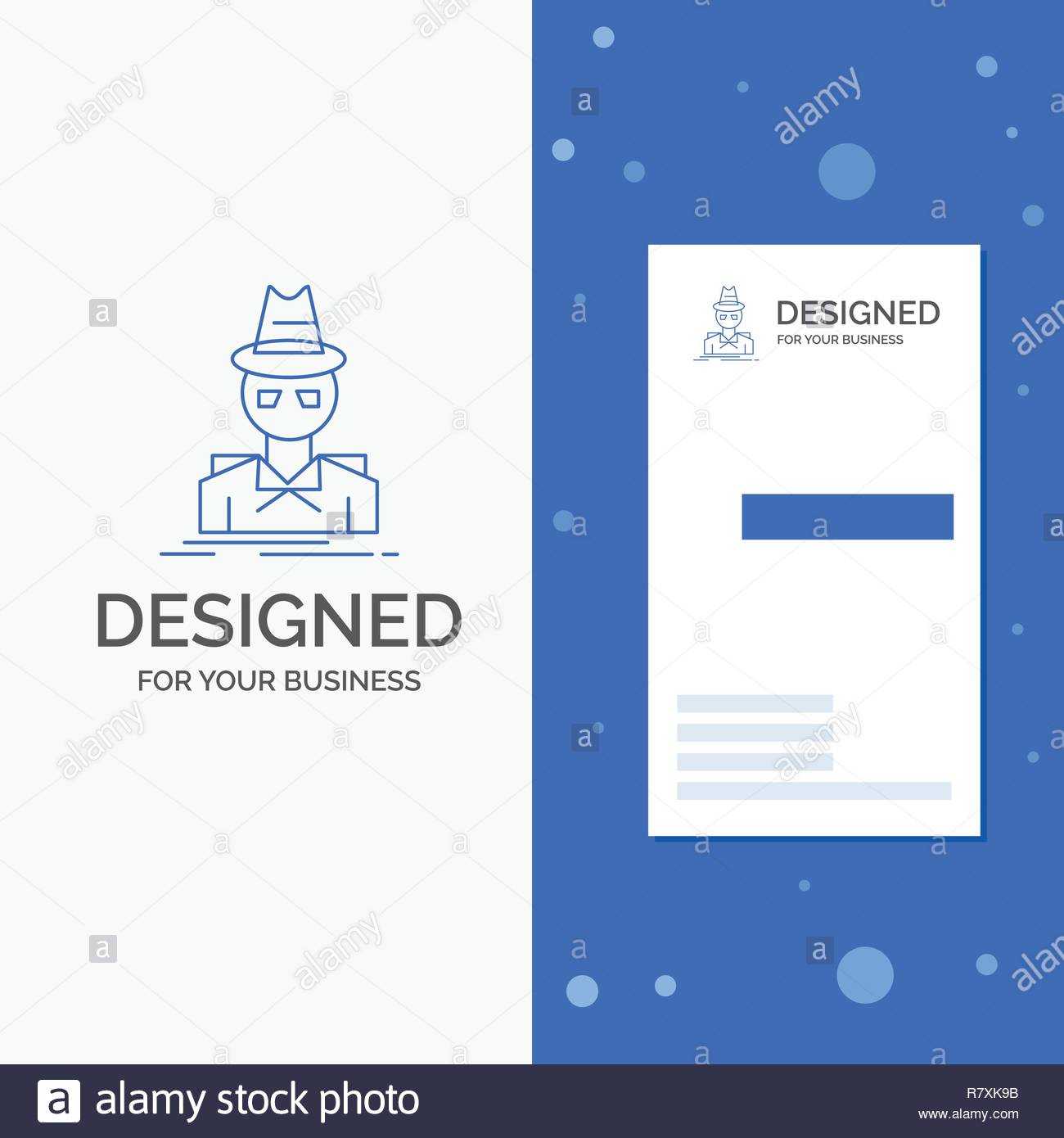 Business Logo For Detective, Hacker, Incognito, Spy, Thief In Spy Id Card Template