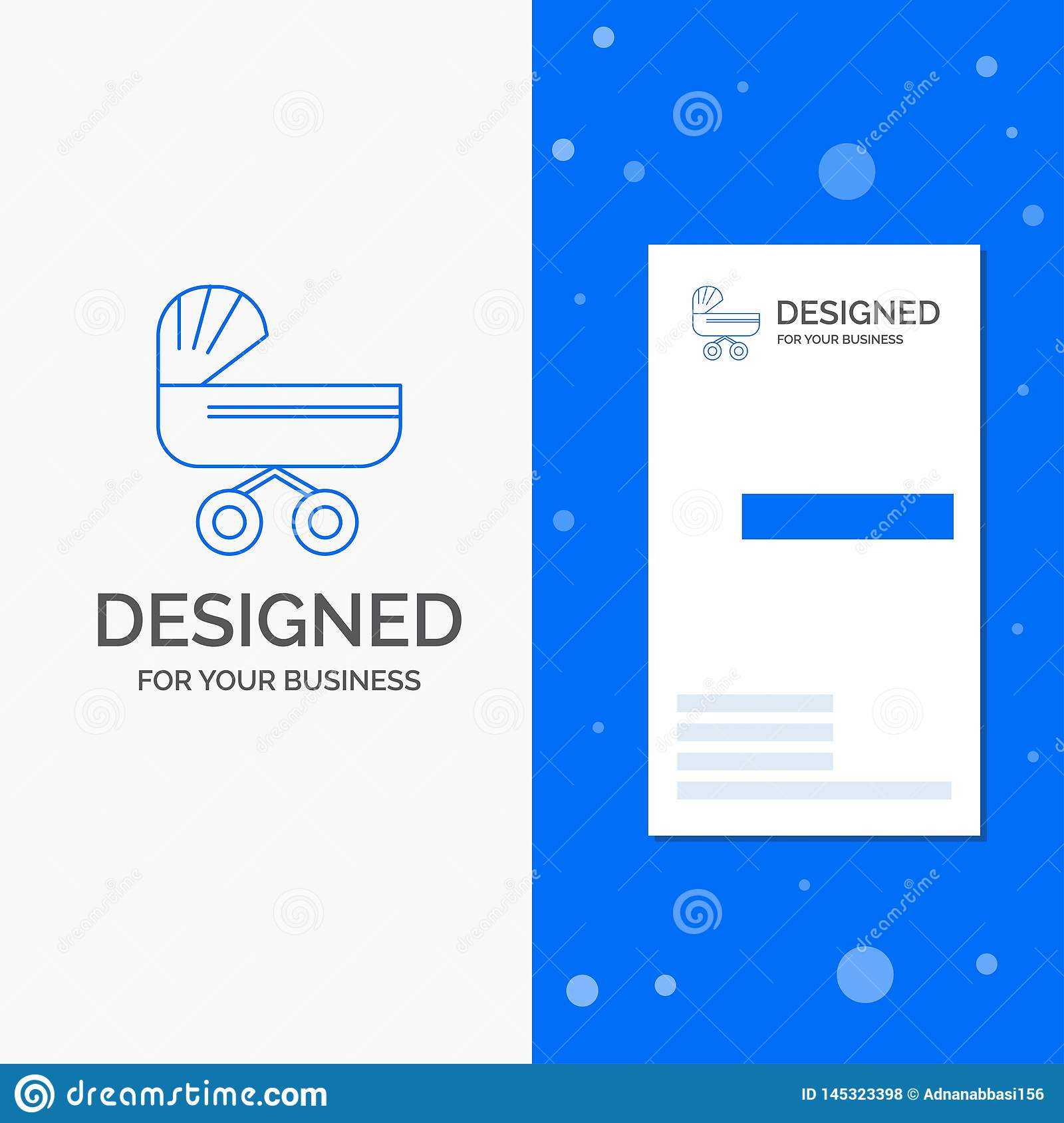 Business Logo For Trolly, Baby, Kids, Push, Stroller In Push Card Template