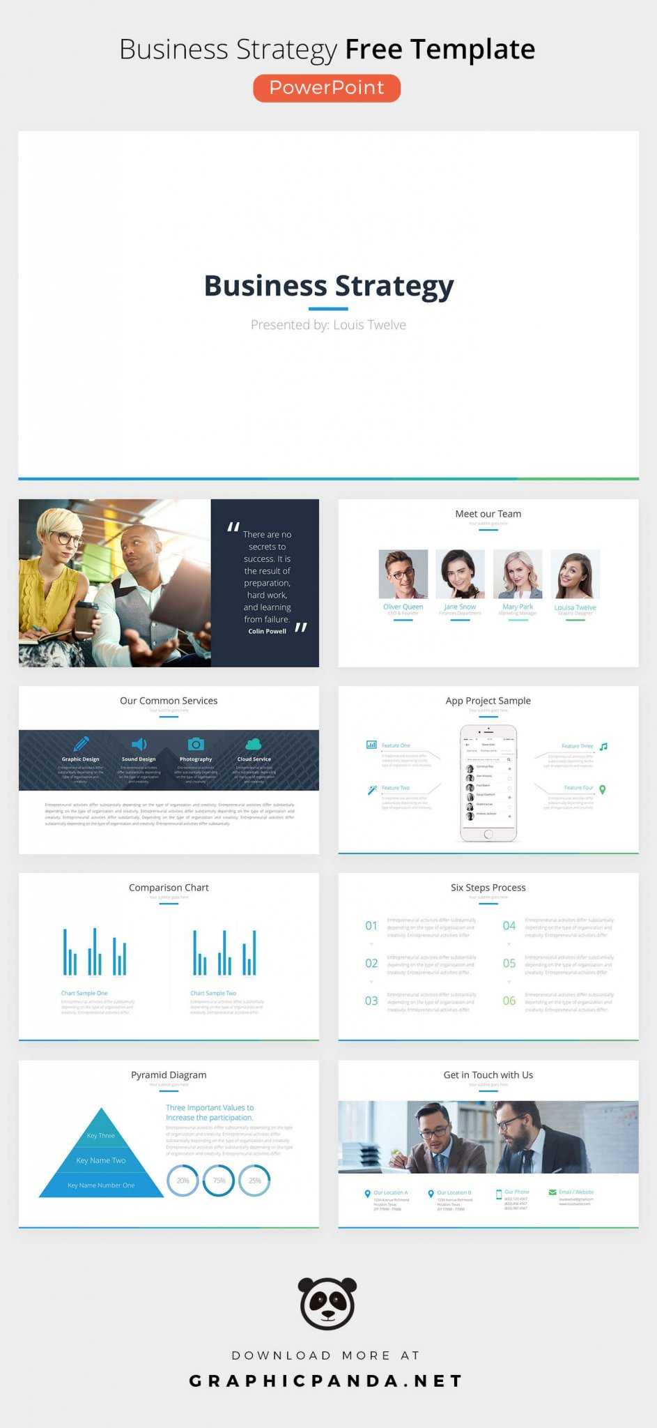 Business Strategy Free Powerpoint Template Ppt / Pptx With Regard To Biography Powerpoint Template