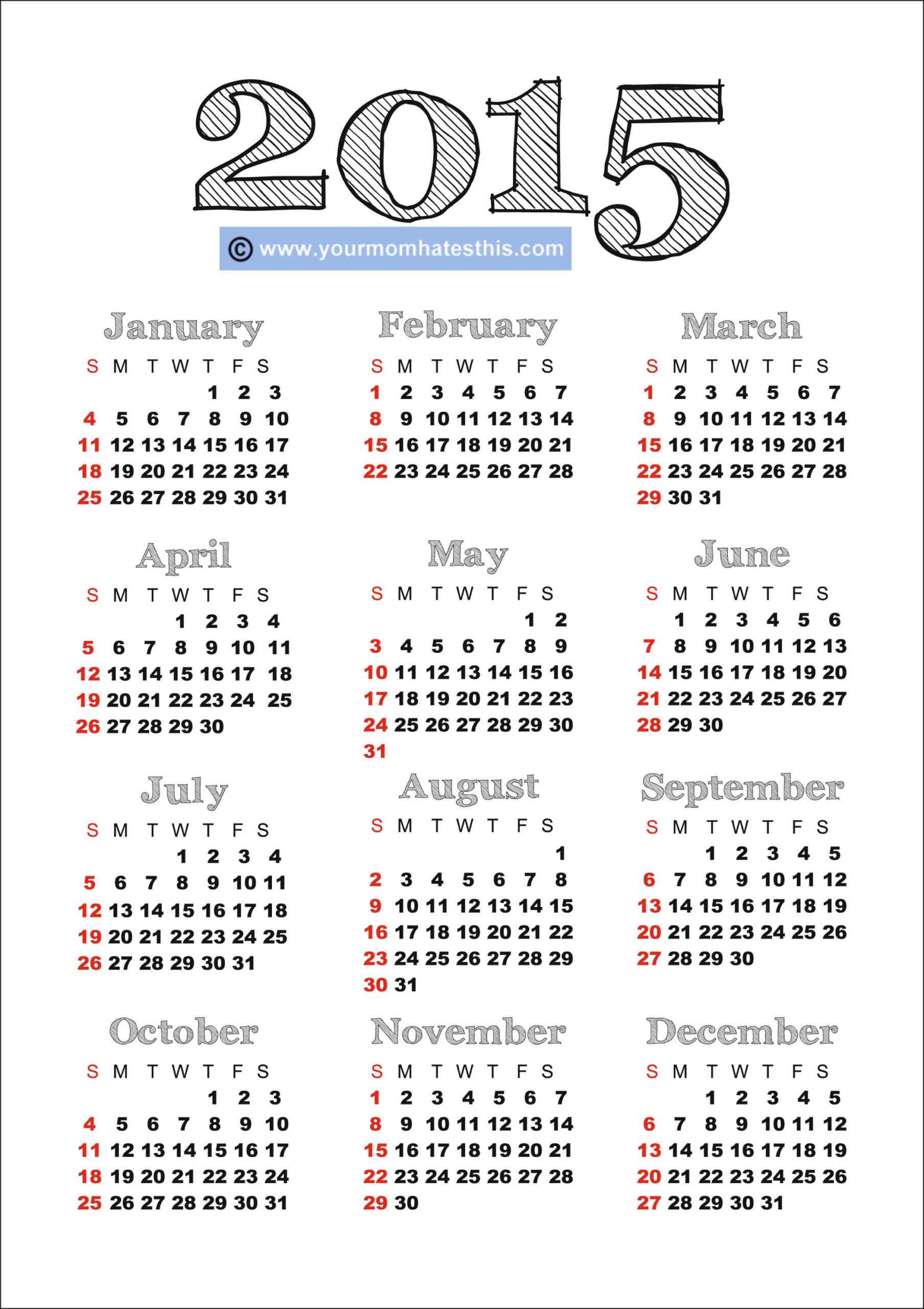 Calendar 2015 Free To Print – Tunu.redmini.co Pertaining To Powerpoint Calendar Template 2015