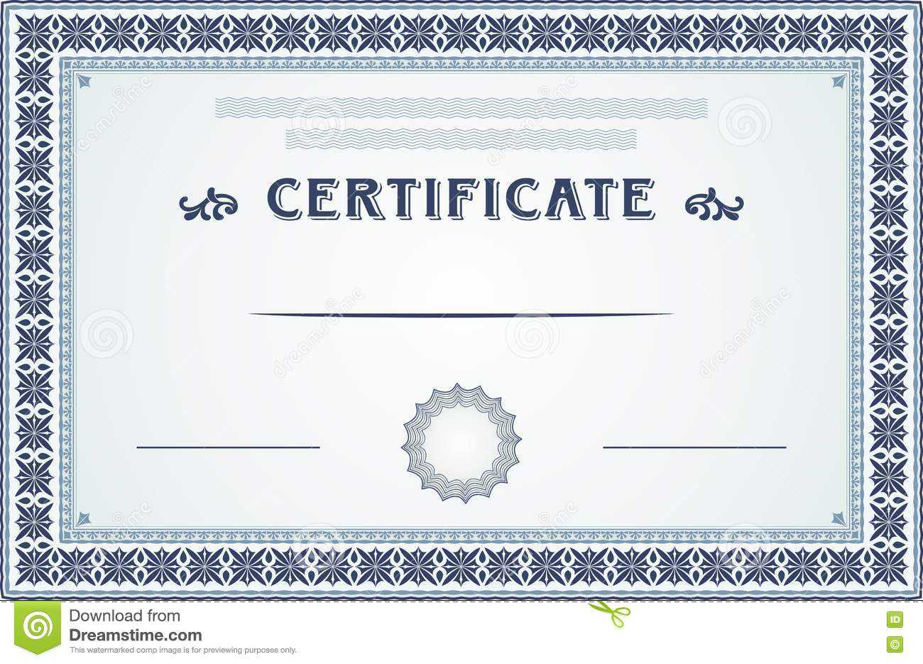 Certificate Border And Template Design Stock Vector In Certificate Border Design Templates