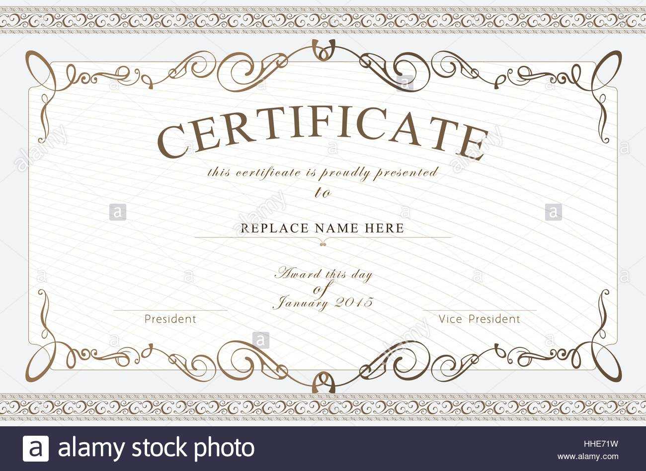 Certificate Border, Certificate Template. Vector For Commemorative Certificate Template