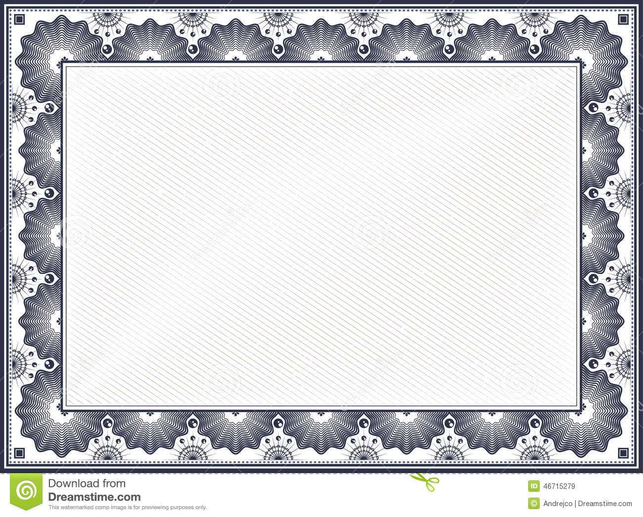 Certificate Border Stock Vector. Illustration Of Achievement In Free Printable Certificate Border Templates