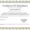 Certificate Completion Template Fresh Certificates Fice With Perfect Attendance Certificate Free Template