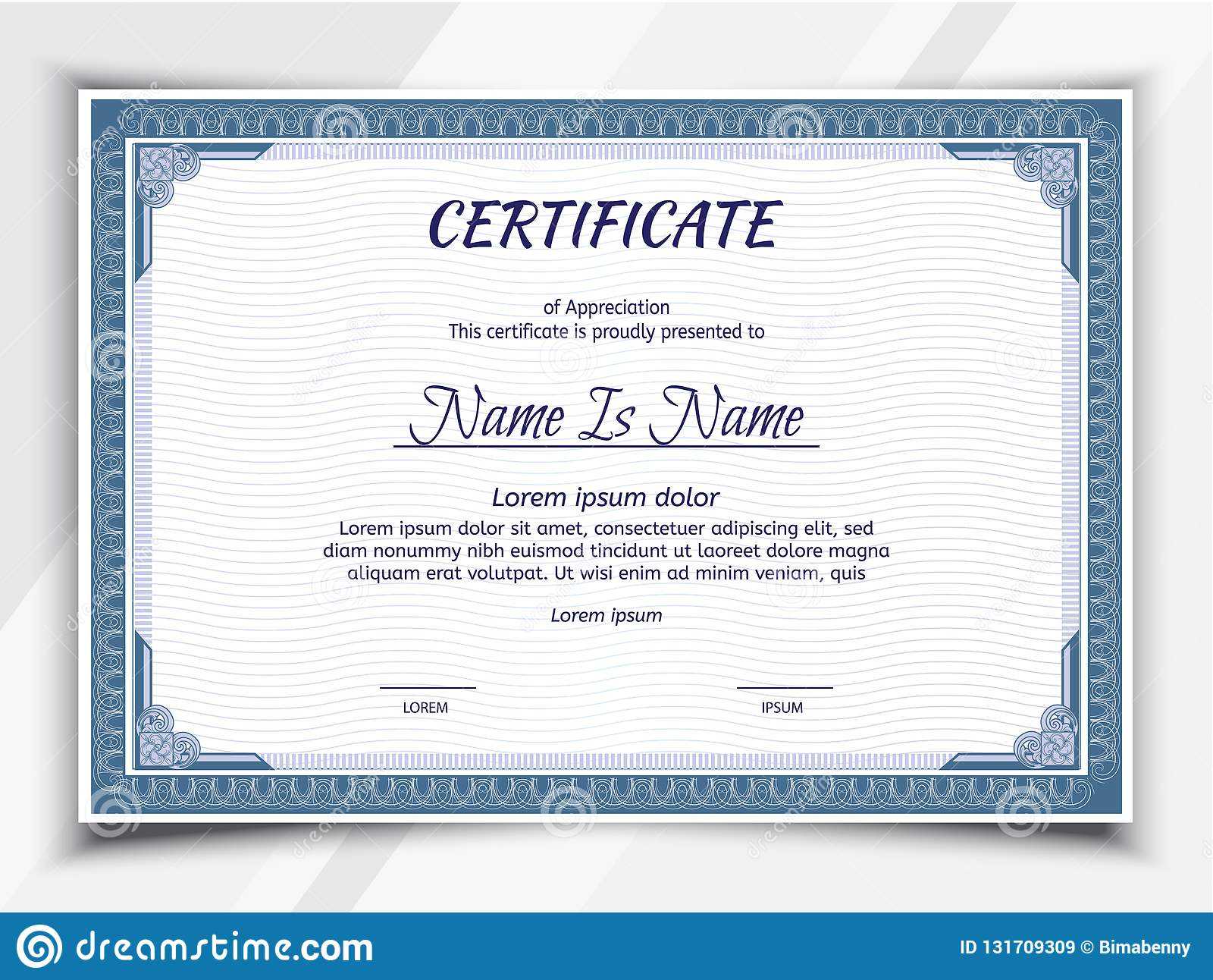 Certificate Landscape Template Stock Vector – Illustration With Regard To Landscape Certificate Templates