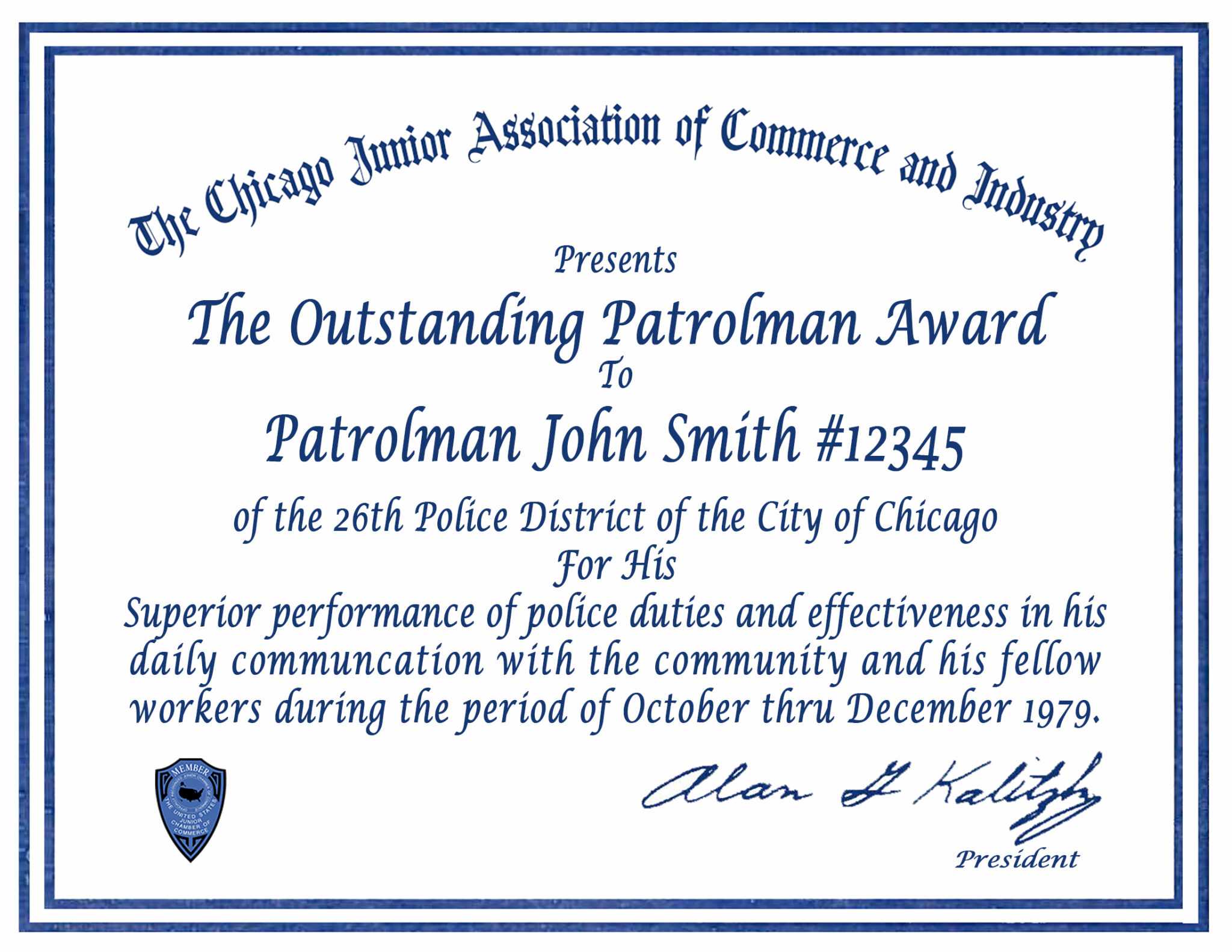 Certificate Letter Awards Chicagocop Intended For Life Saving Award