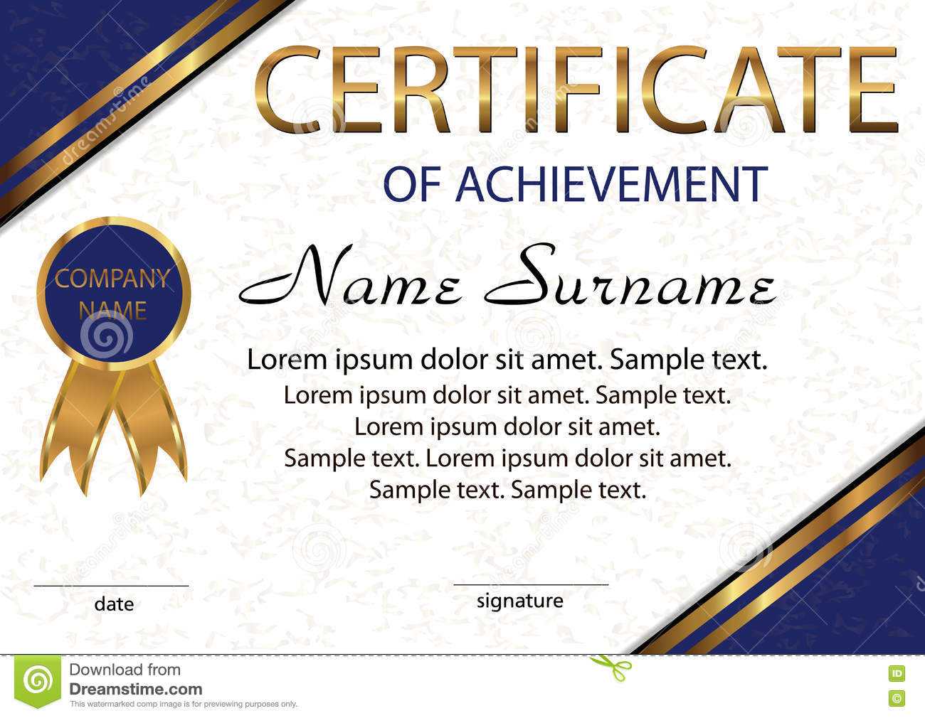 Certificate Of Achievement Or Diploma. Elegant Light With Certificate Of Attainment Template