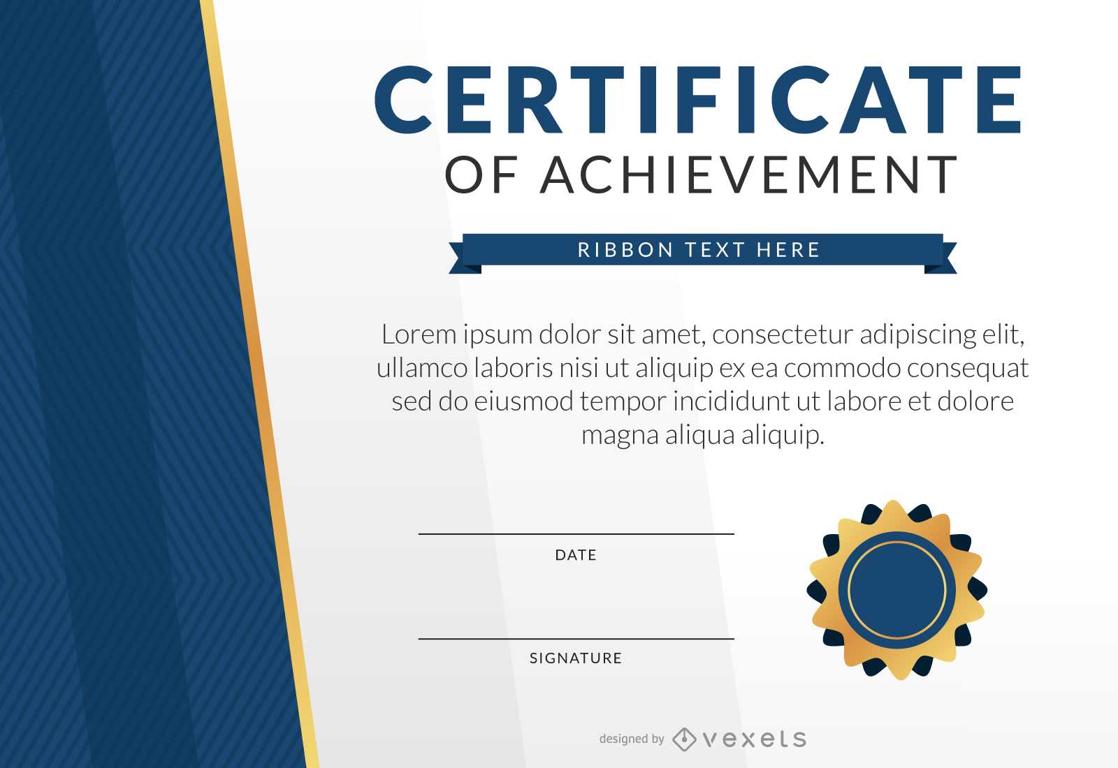 Certificate Of Achievement Template – Vector Download Pertaining To Mock Certificate Template