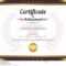 Certificate Of Achievement Template With Gold Border Theme With Regard To Certificate Of Accomplishment Template Free