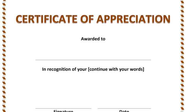 Certificate Of Appreciation » Officetemplates regarding Template For Certificate Of Appreciation In Microsoft Word