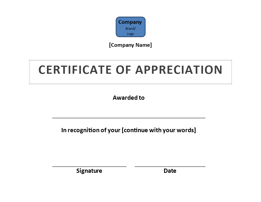 Certificate Of Appreciation | Templates At Allbusinesstemplates With Regard To Certificate Of Appearance Template