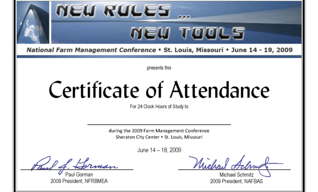 Certificate Of Attendance Conference Template ] - Of regarding Conference Certificate Of Attendance Template