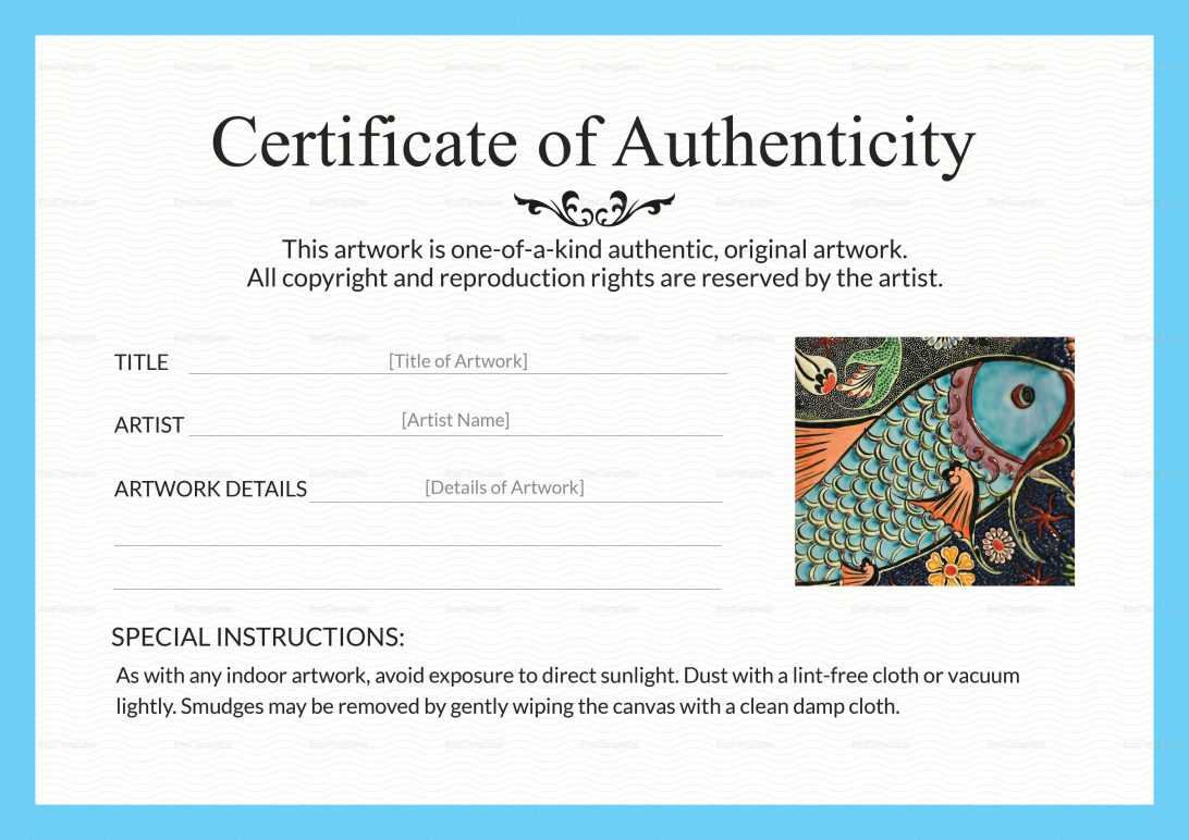 Certificate Of Authenticity Template Artwork In 2020 Art Pertaining To Certificate Of Authenticity Template