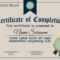 Certificate Of Completion Design Template With Certification Of Completion Template