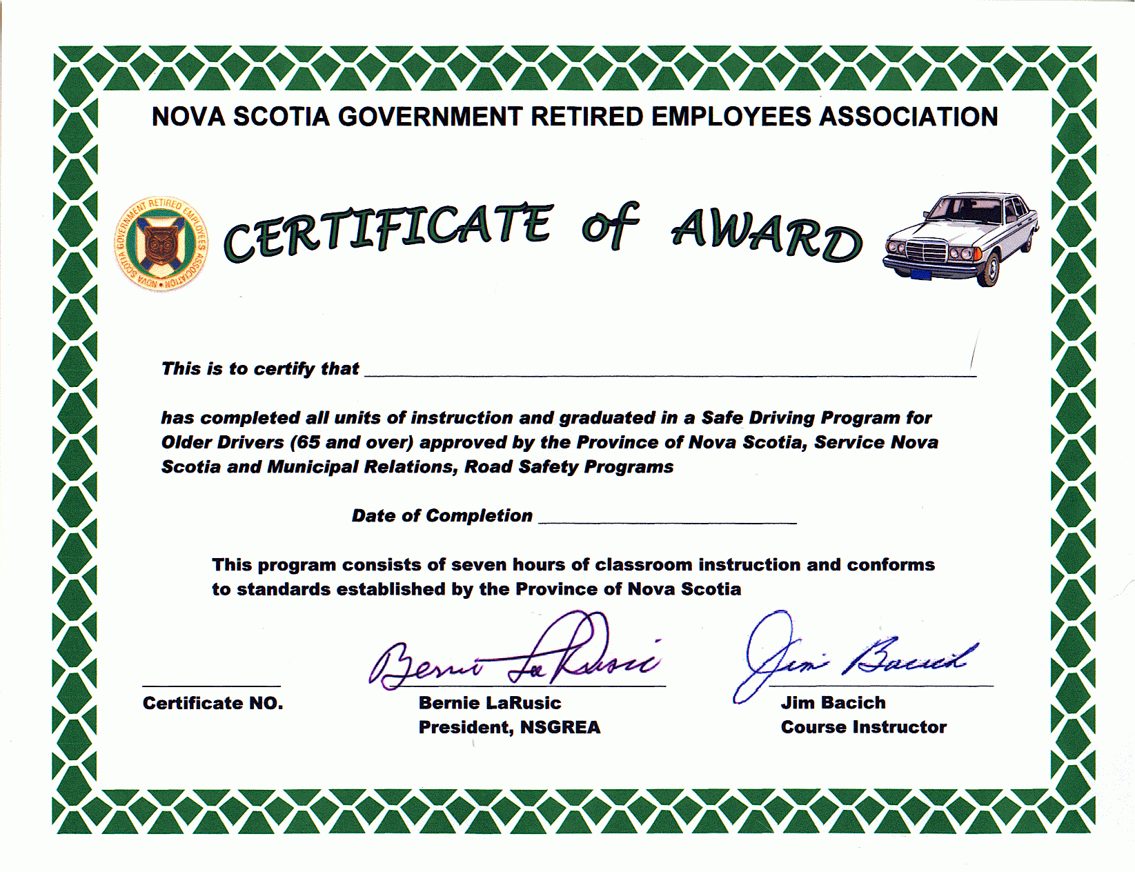 Certificate Of Completion Ojt Template ] – Ojt Certificate With Regard To Safe Driving Certificate Template