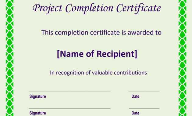 Certificate Of Completion Project | Templates At within Certificate Template For Project Completion