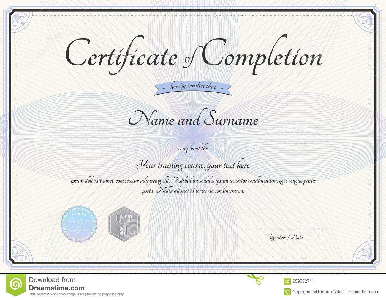 Certificate Of Completion Template In Vector With Florist Regarding Choir Certificate Template