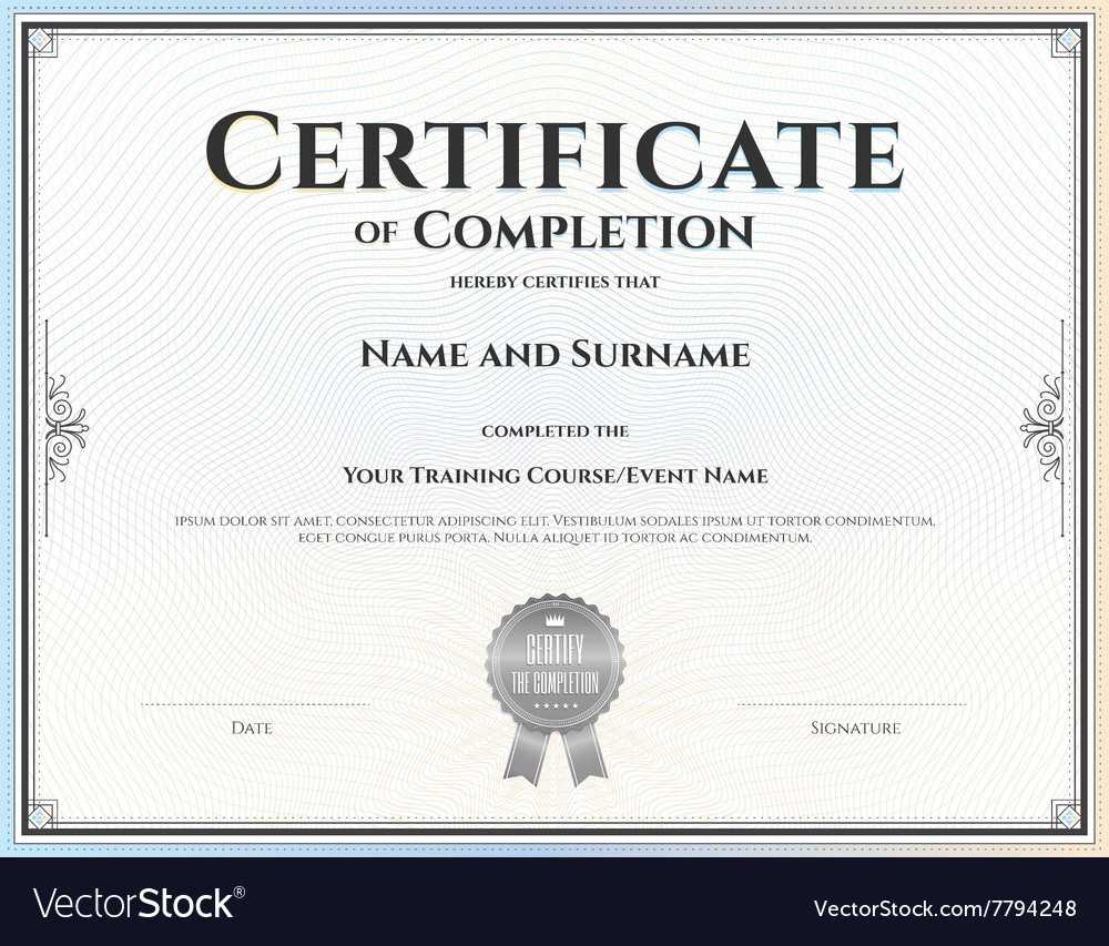 Certificate Of Completion Template Regarding Certification Of Completion Template