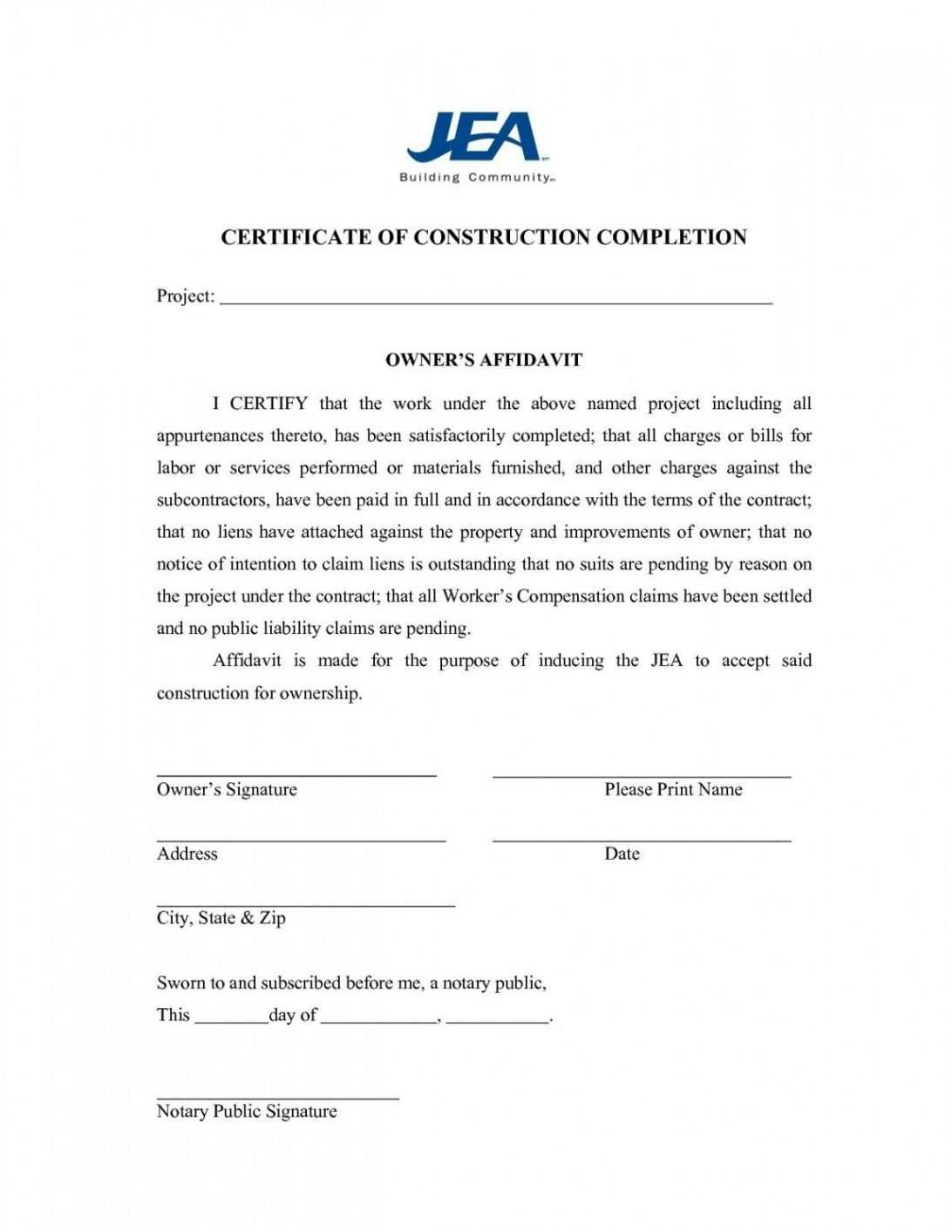 Certificate Of Completion Template Word 2010 Blank For Certificate Of Completion Template Construction